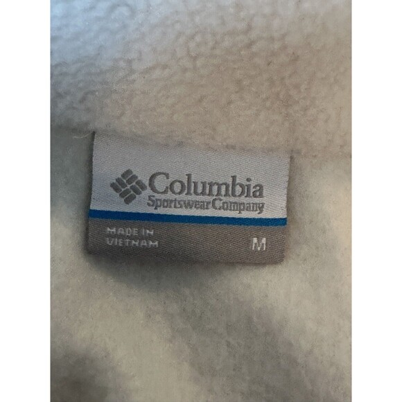 Columbia Fleece Full Zip Vest With Zipper Side Pockets Cream Color Size Medium - Picture 7 of 8
